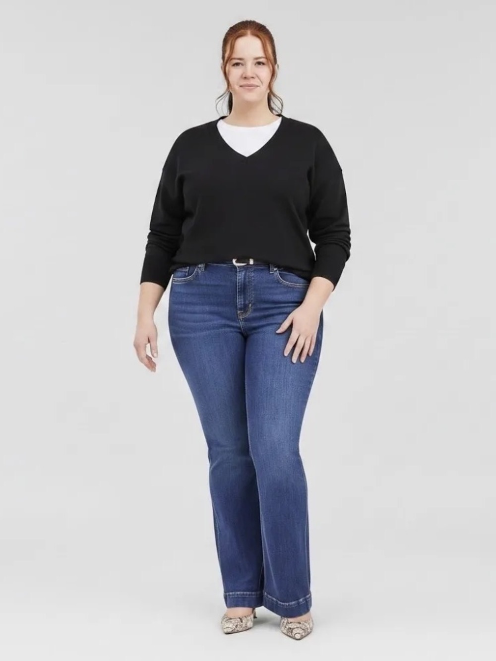 SPANX  High Rise Flare Jeans medium Indigo, Sz 20